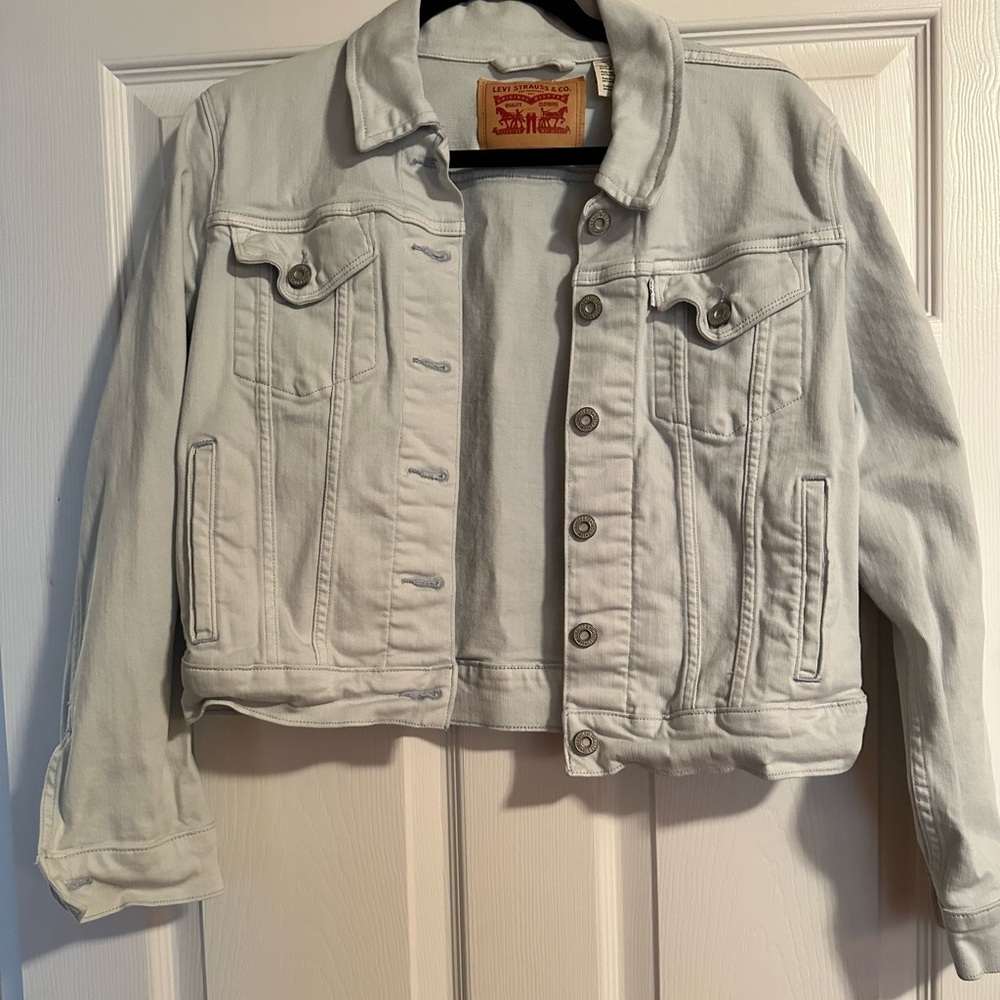 Levi Strauss Denim cropped jacket women’s large light blue